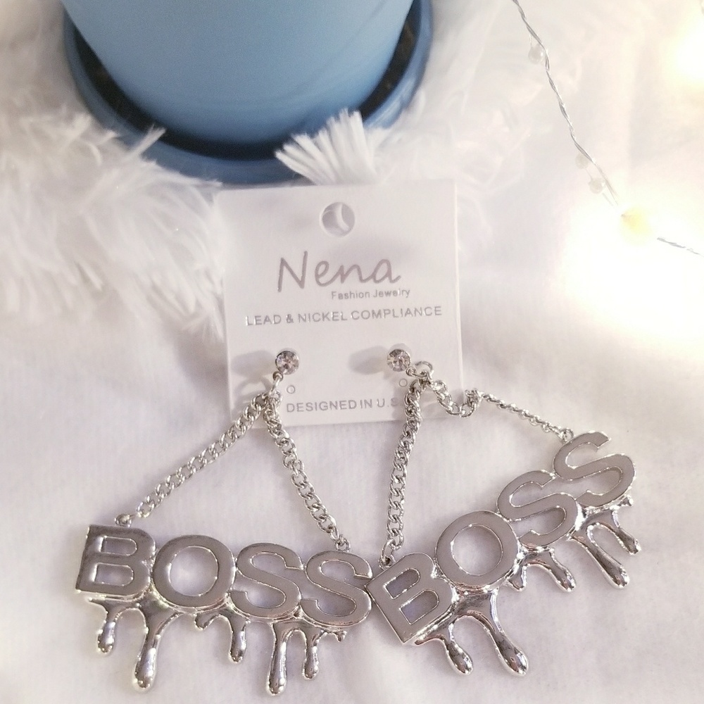 💎Boss Dripping Silver Earrings💎